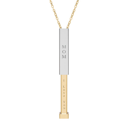 Hidden Message Necklace | Engraved Sliding Bar