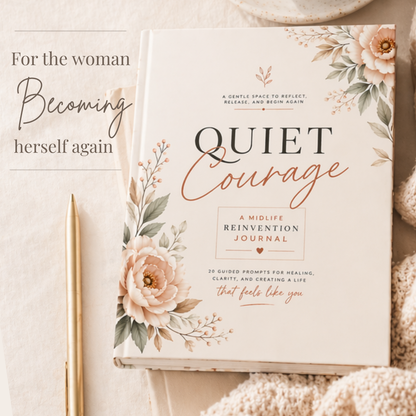 Soft life journal printable PDF, quiet courage journal cover, feminine healing journal for women, digital download journaling prompts