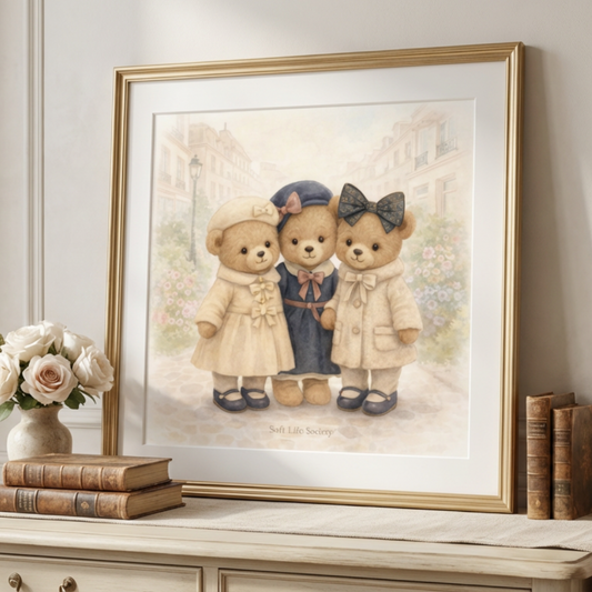 Still Becoming, Together – Vintage Teddy Bear Art Print
