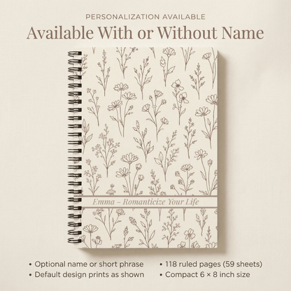 Soft Life Floral Journal | Personalized
