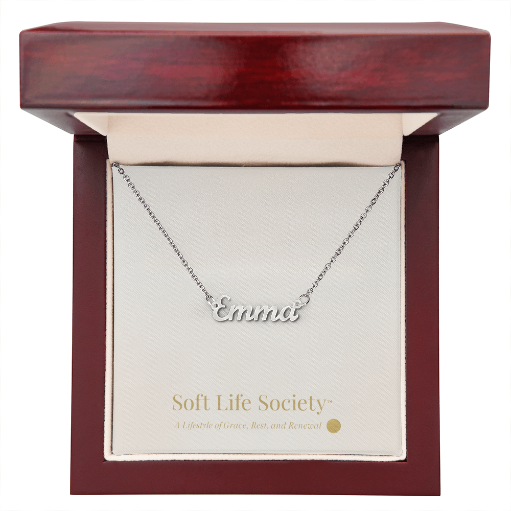 Soft Life Society™ Custom Name Necklace - Personalized Name Jewelry in Stainless Steel or 18K Gold