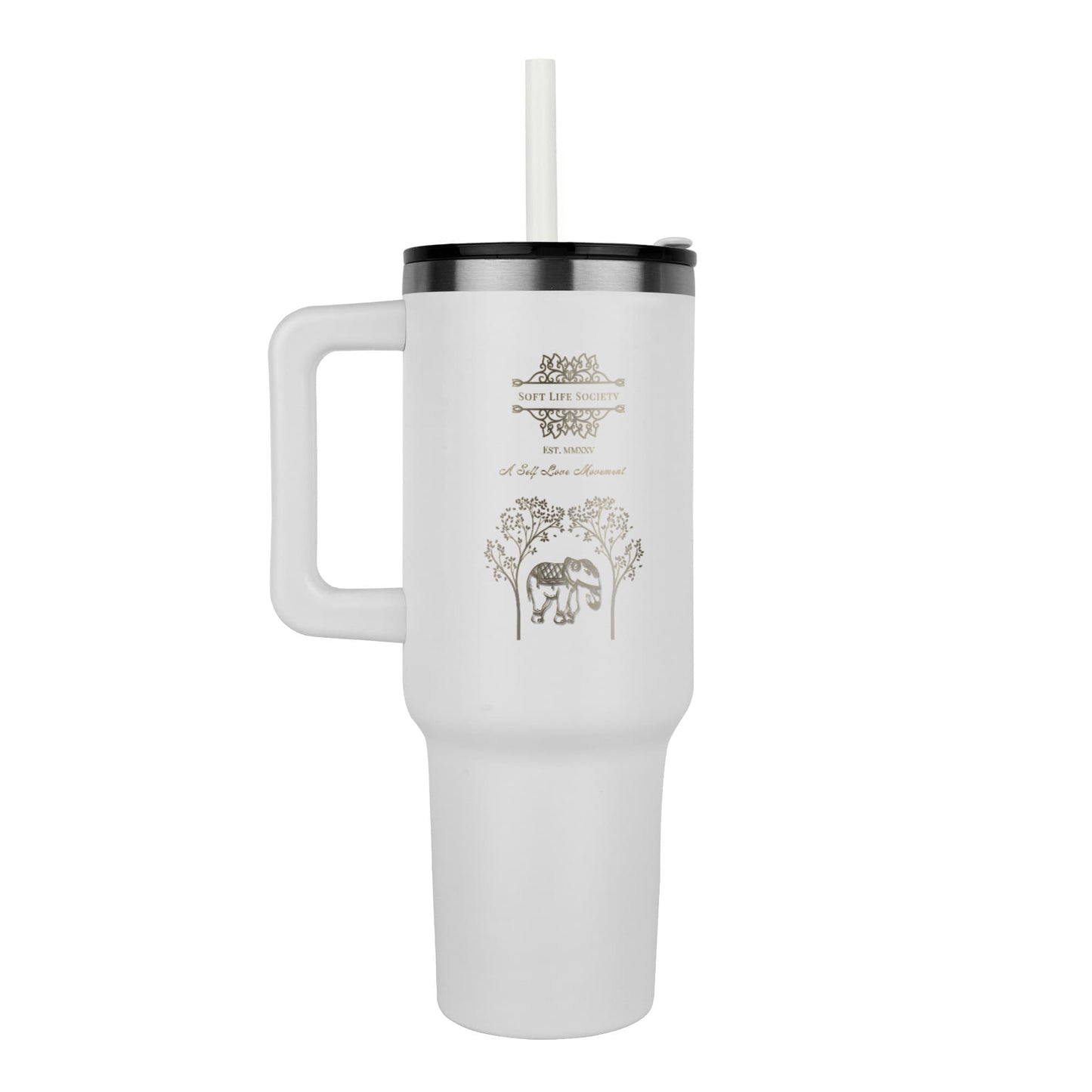 Soft Life Society™ 40oz Laser Engraved Tumbler | Insulated Hydration Cup