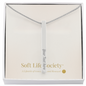 Engraved 4-sided silver bar necklace in Soft Life Society™ white gift box