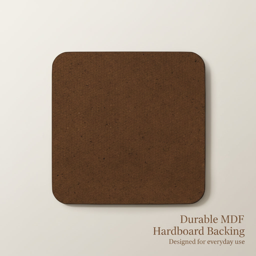 Brown square coaster on a white background