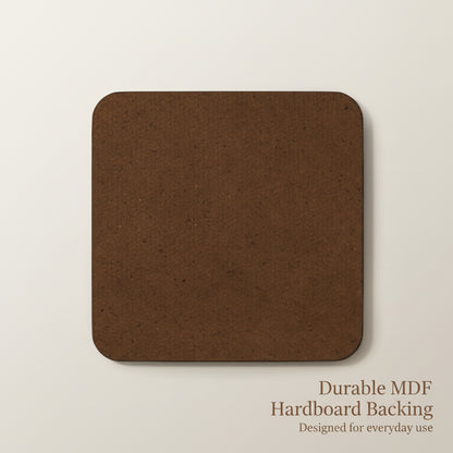 Brown square coaster on a white background