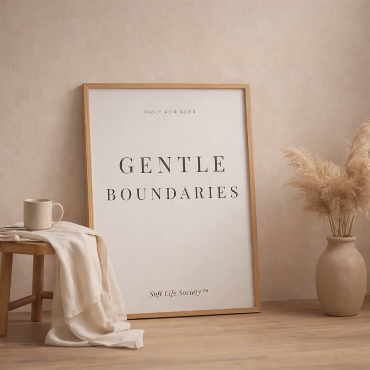 Gentle Boundaries framed print artwork by Soft Life Society
