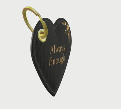 Always Enough Keychain | Leather Heart Charm