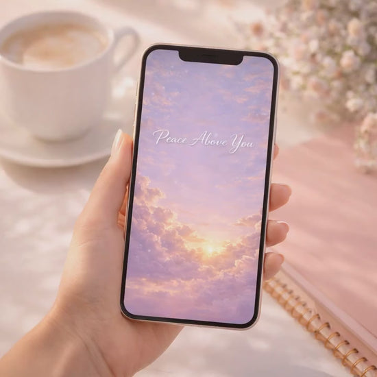 video of Dreamy Sky affirmation phone being held in a hand