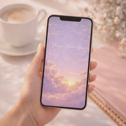 video of Dreamy Sky affirmation phone being held in a hand