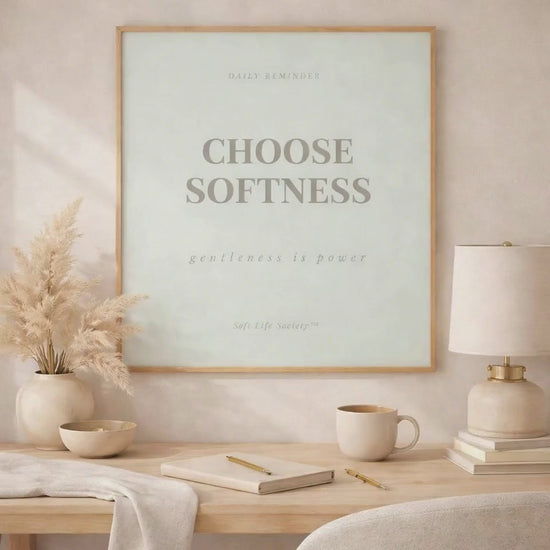 Choose Softness framed affirmation poster