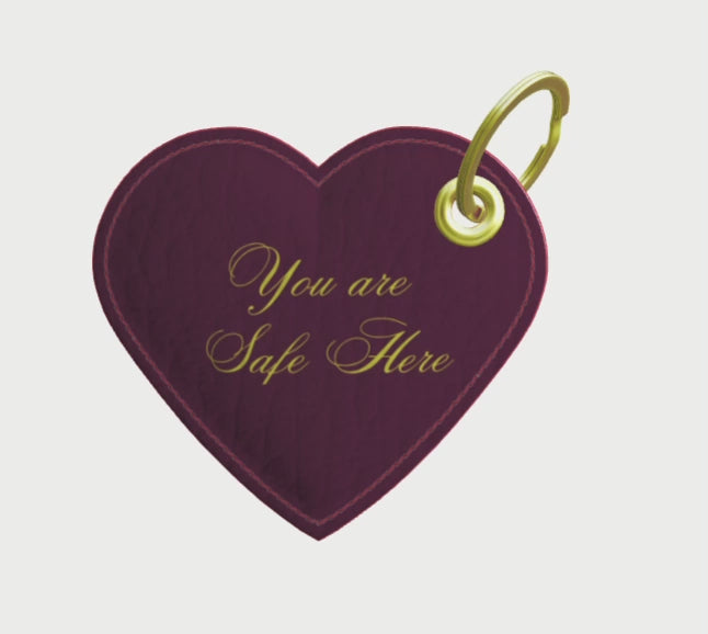 You are Safe Here Heart Keychain 360 video