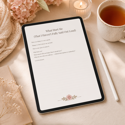 journal prompt page example, guided reflection writing page, self discovery journal prompt layout, printable lined journal page