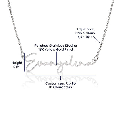 Signature Name Necklace | Script Pendant